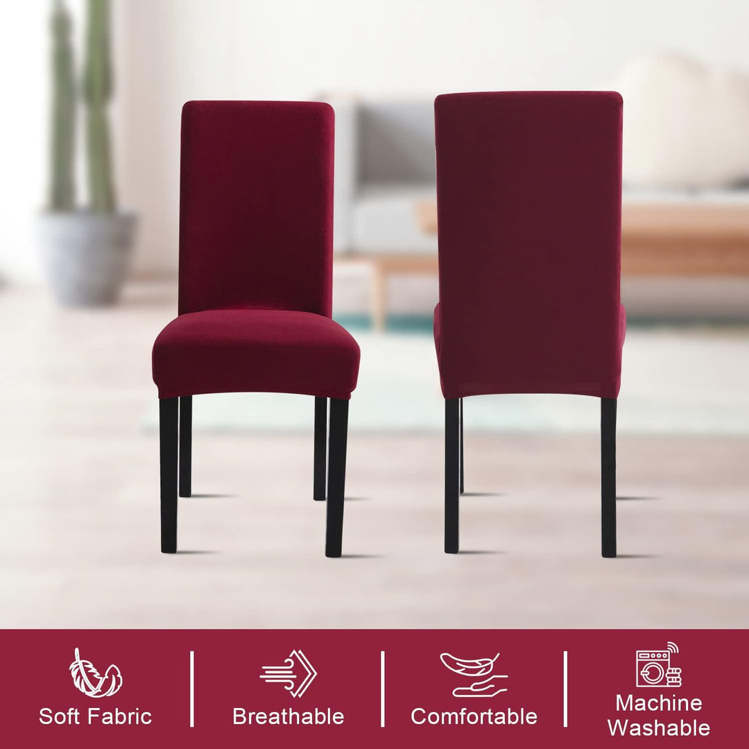 mafudoxi Stuhlhussen 8er Set, Stretch Abnehmbare Waschbar Stuhlbezug, Stretch Stuhlhusse mit Gummiba
