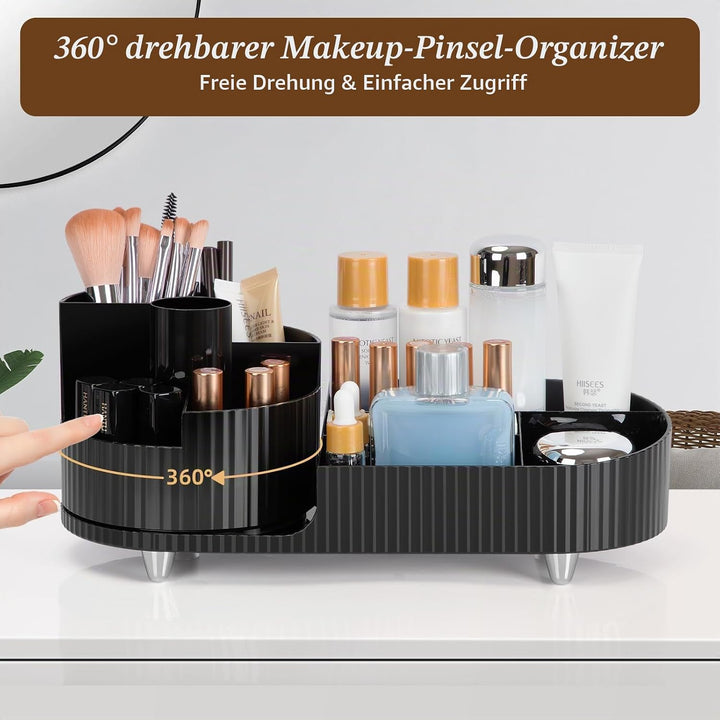 Cinnani Make Up Kosmetik Organizer, 360° Drehbarer Beauty Organizer, Multifunktionale Kosmetikaufbew