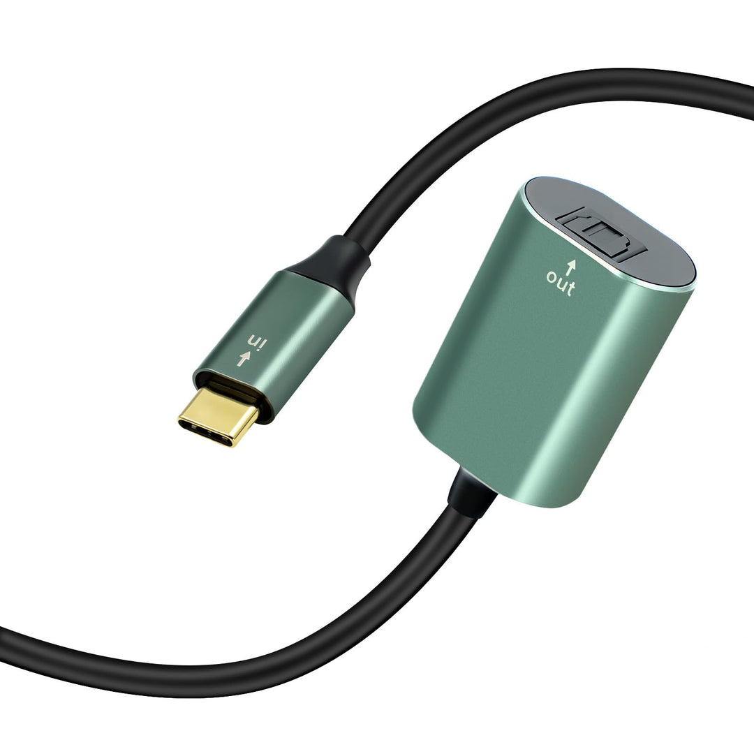 Duttek USB C zu Toslink Optik Stereo Konverterkabel 0.2 m, unidirektional, USB C Stecker auf SPDIF B