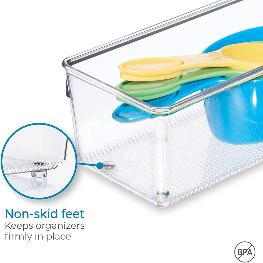 iDesign Schubladen Organizer, mittelgrosser Schubladeneinsatz aus Kunststoff, Besteckkasten für Schu