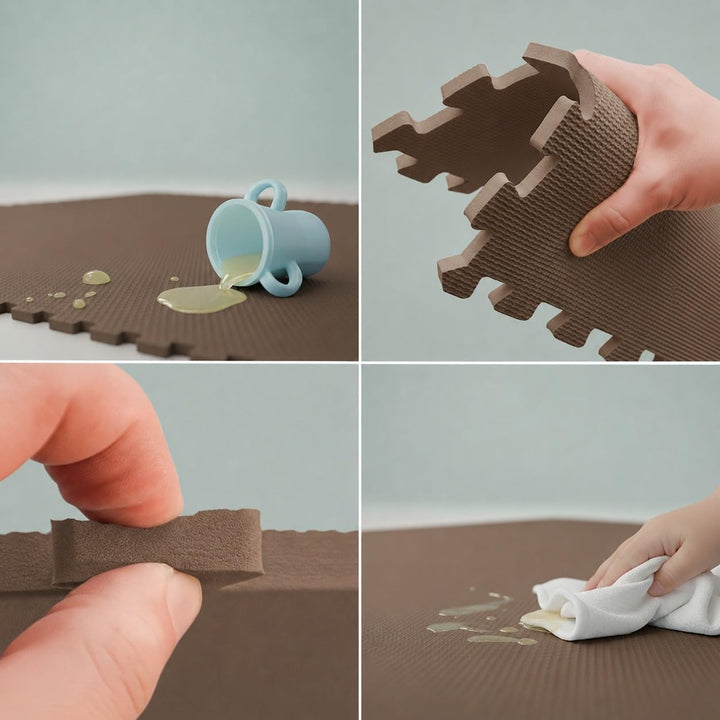 LittleTom Spielmatte Baby Puzzlematte - 9 Matten je 30x30x1 cm Krabbelmatte 90x90 cm Bodenmatte Kind