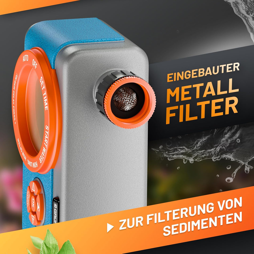 GRÜNTEK Digitale Bewässerungssteuerung mit Digitalanzeige, Flexibler Bewässerungscomputer mit Wahl d
