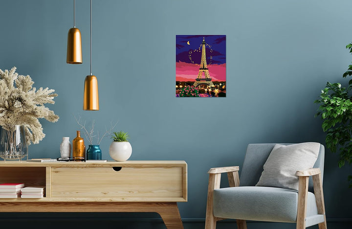 Ravensburger CreArt 23624 - Stadt der Liebe - Paris Malen nach Zahlen Erwachsene, DIY Malset mit Pin