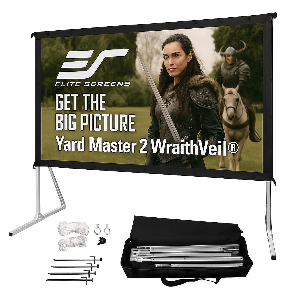 Elite Screens OMS100H2-DUAL Mobile Garten Leinwand Yard Master 2 Dual 222 Outdoor Projection Screen