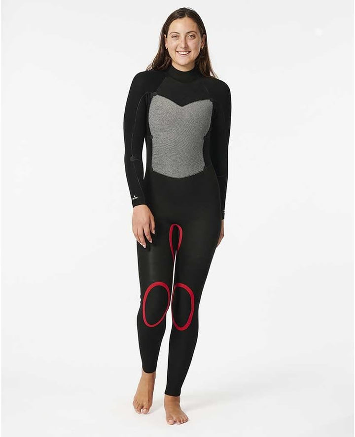 2024 Rip Curl Womens Omega 4/3mm GBS Back Zip Wetsuit 156WFS - Khaki, 4