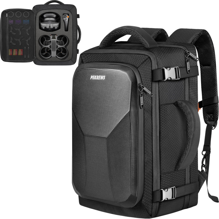 PEKREWS Avata 2 Tasche, Erweiterbar Handgepäck Rucksack für DJI Goggles 3, RC Motion 3, Hartschale T
