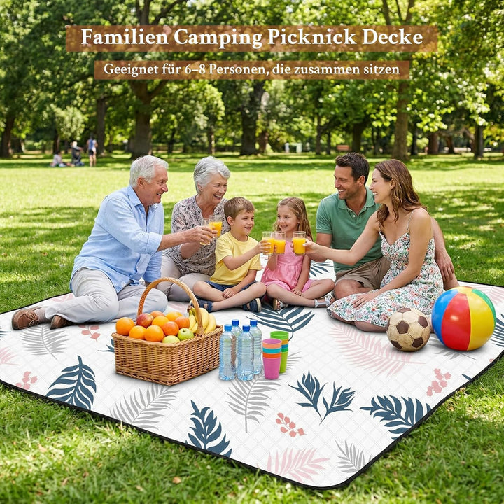 TXBOBECO Picknickdecke 200x200cm XXL, Stranddecke Wasserdicht Sandfrei, Outdoor Camping Decke mit Tr