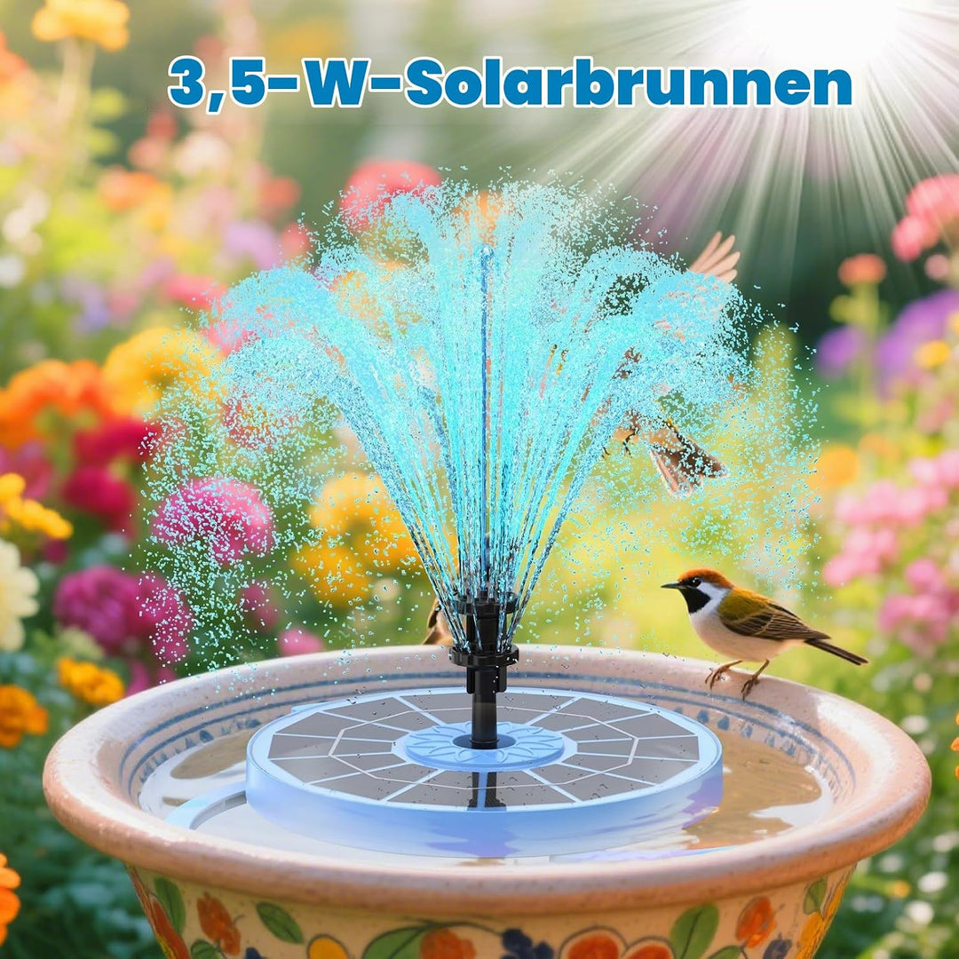 AISITIN Solar Springbrunnen für Aussen Verbessert 2025, 3,5W Solar Schwimmender Fontäne Pumpe mit Ve
