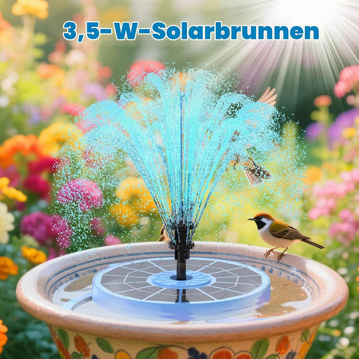 AISITIN Solar Springbrunnen für Aussen Verbessert 2025, 3,5W Solar Schwimmender Fontäne Pumpe mit Ve