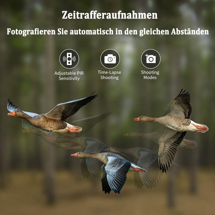 FunKind Wildkamera 4K 50MP, Wildtierkamera mit Nachtsicht Bewegungsmelder Weitwinkel 120°, 850nm IR