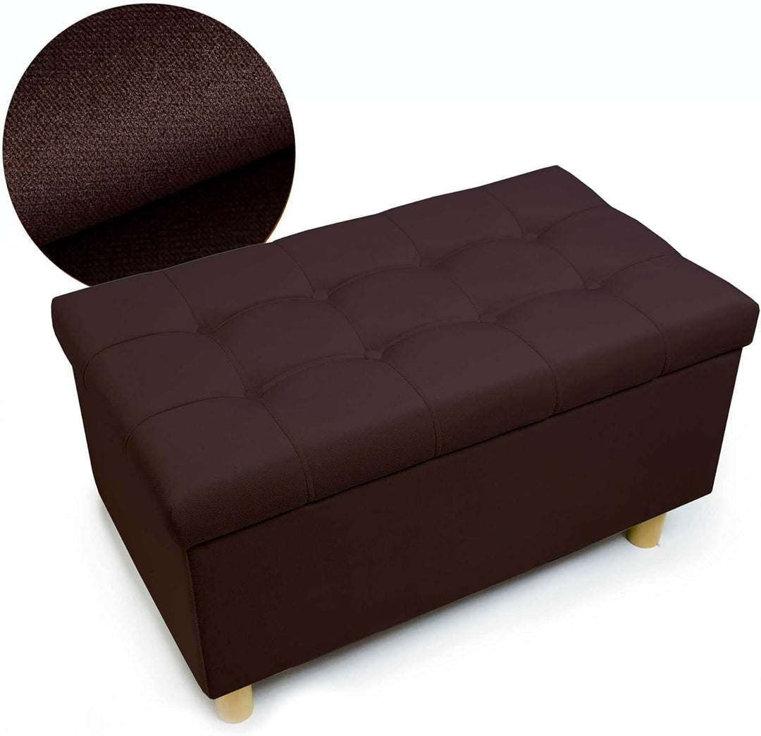 Comfort-Pur Leon Sitzbank Sitzpuff Pouf Sitztruhe mit Stauraum Aufbewahrungsbox (Brown) Braun, Braun