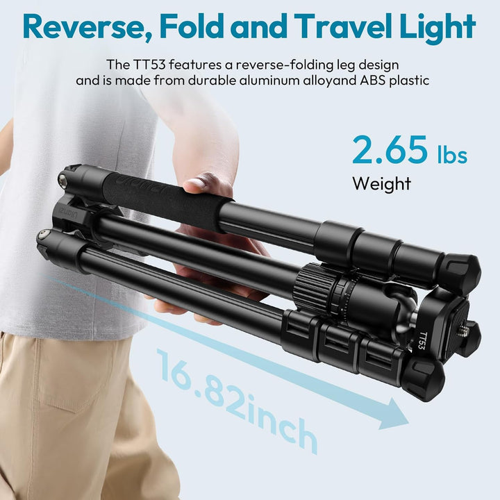 ULANZI TT53 Stativ Kamera Aluminium mit 360° Panoramakugelkopf und Uka Schnellfreigabeplatte, 180cm