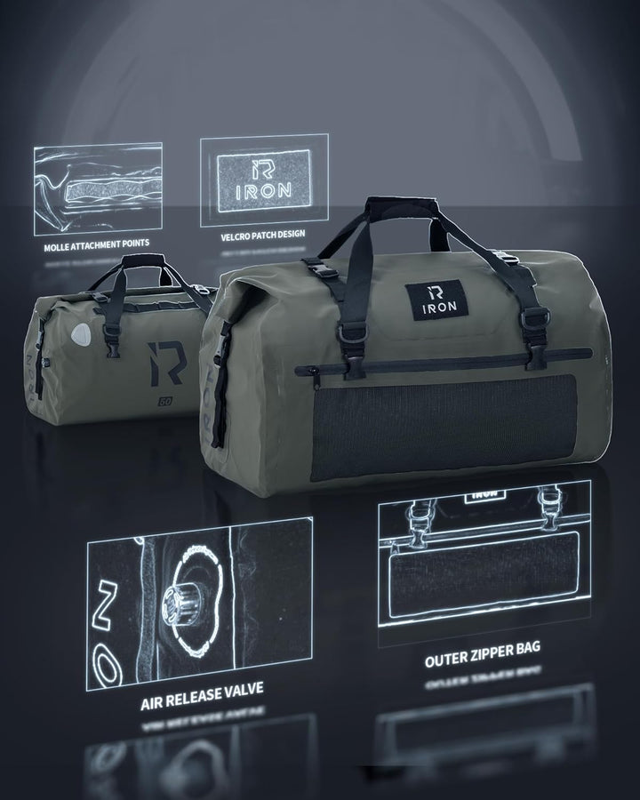 BORLENI Motorrad Hecktasche Gepäckrolle wasserdicht 50L – Premium Motorradtasche mit Rolltop, Reflek