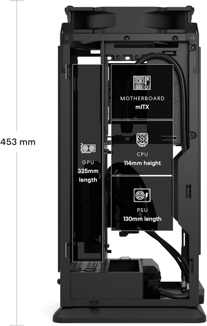 Fractal Design Mood Black PC Case - Sleek Fabric Design, 180mm Top Fan, Conceals 325mm Graphics Card