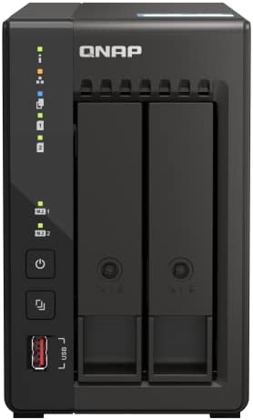 QNAP TS-253E-8G-US 2 Bay Hochleistungs-Desktop-NAS mit Intel Celeron Quad-Core-Prozessor, 8 GB DDR4