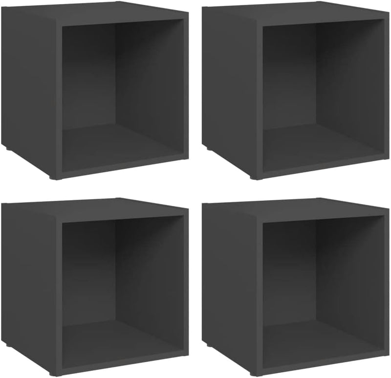 homiuse TV-Schränke 4 STK. Grau 37x35x37 cm Holzwerkstoff TV-Lowboard Fernsehtisch TV Board Fernsehs