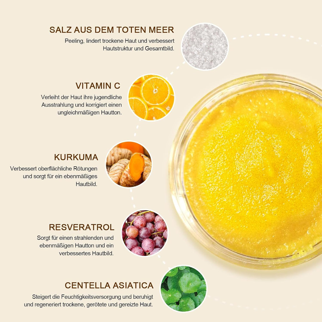 Neutriherbs Kurkuma Körperpeeling, 200G-Vitamin C Tiefenreinigung Peeling Körper für Entfernt Abgest