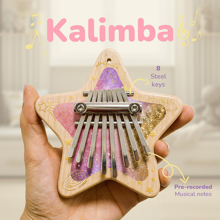 Instrumente Kinder Set Kalimba, Regenstab &amp; Regen – Fördert Kreativität, Feinmotorik Und Musikalisch