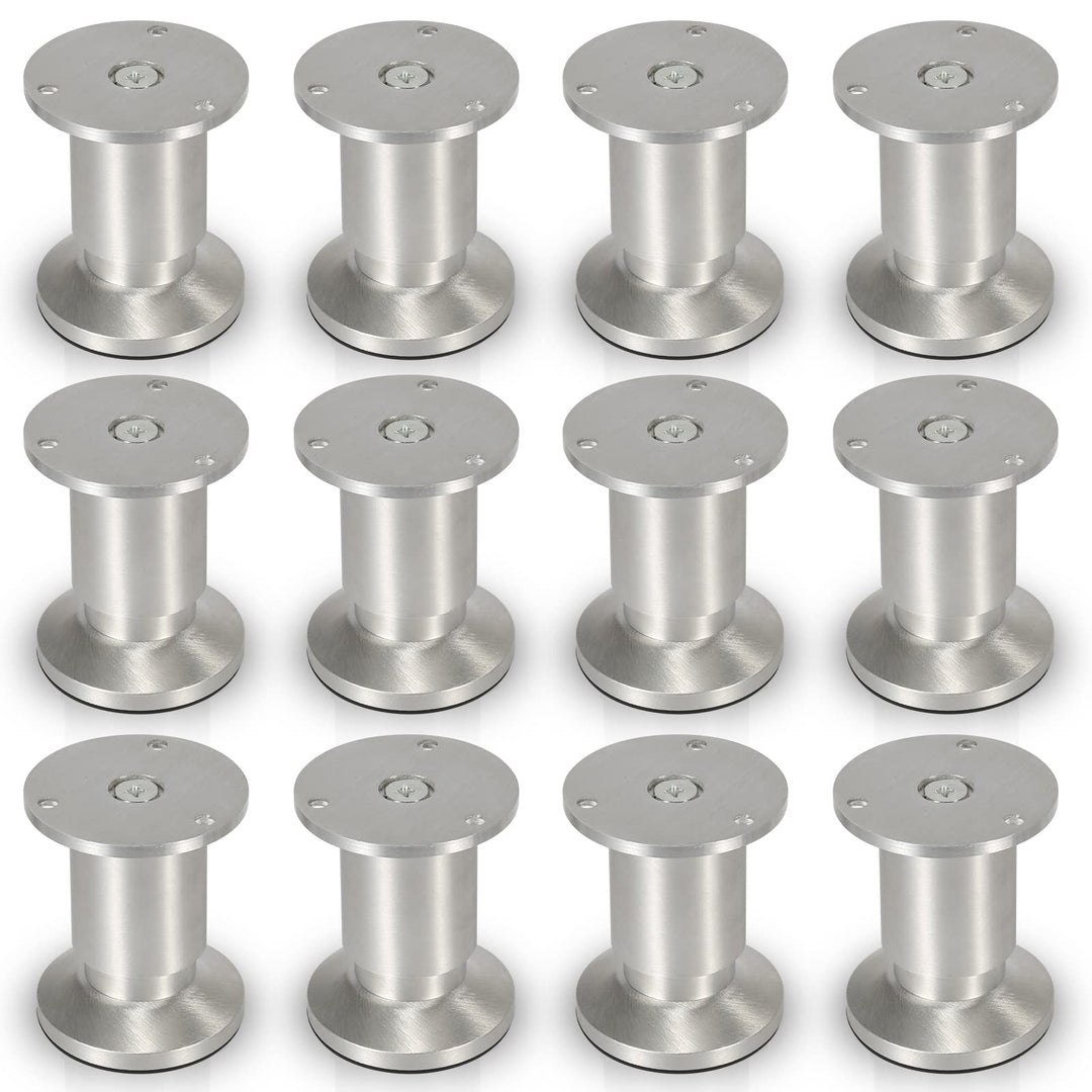 Gimisgu Aluminium Möbelfüsse 12er Set,Runde Möbelfuss Sockelfuss,Höhe 100mm,Höhenverstellbar:15mm,Be