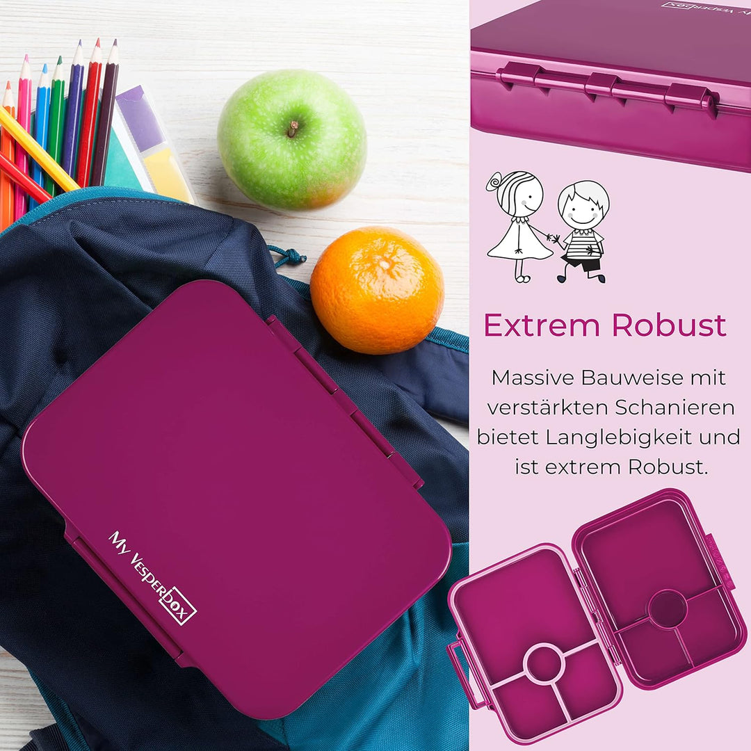 My Vesperbox – Bia - Bento Box Kinder - NEU - VERSTÄRKTE VERSCHLÜSSE - Auslaufsicher & BPA Frei - ex