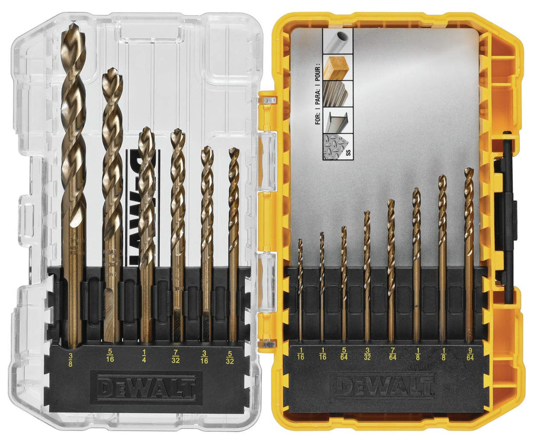 DEWALT Cobalt Bohrersatz mit Zentrierspitze, 14-teilig (DWA1240) Kobalt, Kobalt