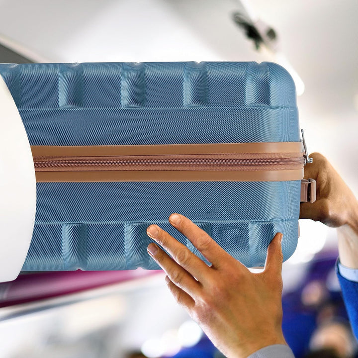 Flight Knight 3er-Pack Leichte 4-Rad-ABS-Hartschalenkoffer, Handgepack, zugelassen fur Fluggesellsch