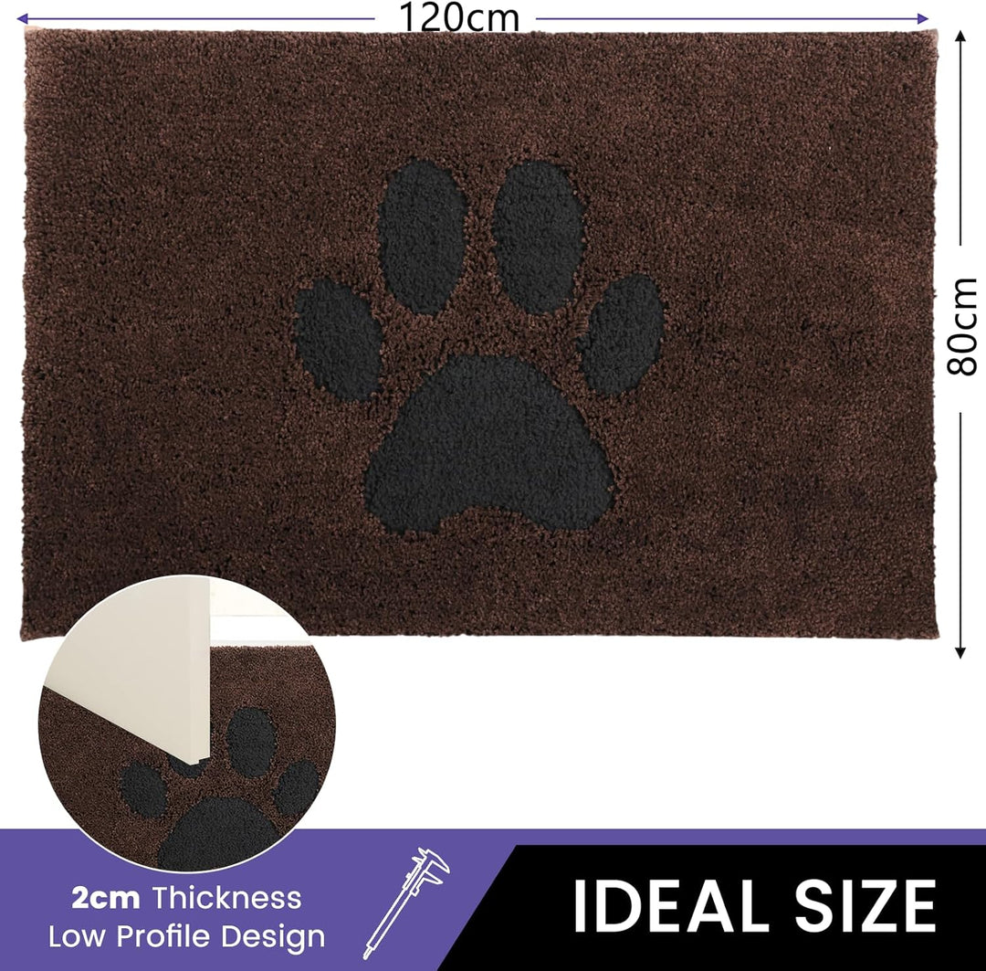 Schmutzfangmatte Türmatte für den Innenbereich 80 x 120 cm, rutschfeste waschbare Matte, flache Inne