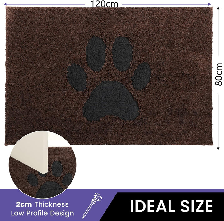 Schmutzfangmatte Türmatte für den Innenbereich 80 x 120 cm, rutschfeste waschbare Matte, flache Inne
