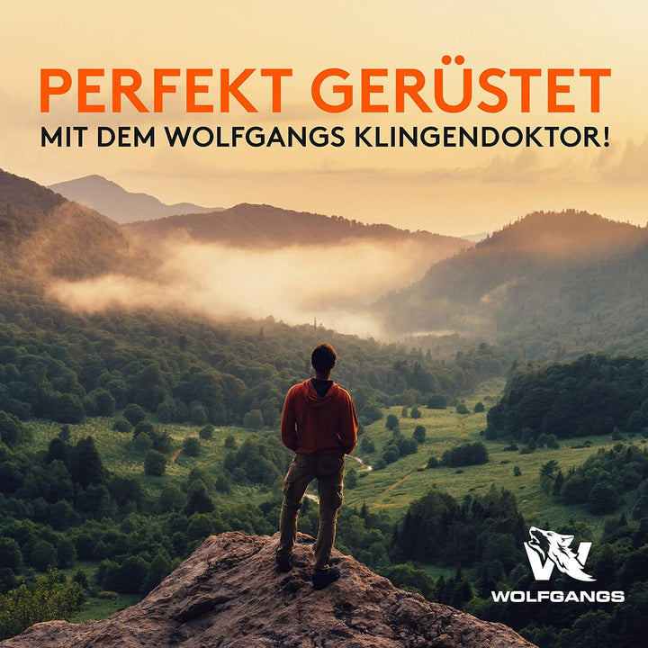 ODENWOLF KlingenDoktor 5 in 1 - Premium Pocket Klingenschärfer & Survival Tool - Geeignet für die gä