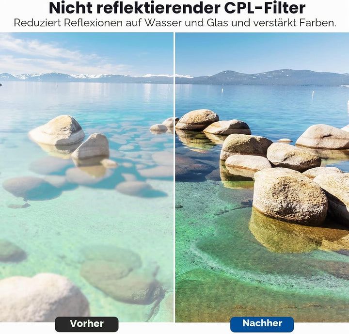 NEEWER Objektiv Filter Set 58mm UV CPL und ND Filters(ND2, ND4, ND8) FLD Filter, Tulpenförmiger Blen