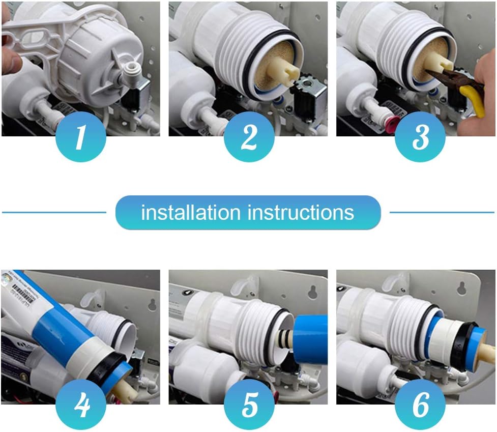 2Pcs Umkehrosmoseteile Wasserfiltermembran, RO-Membran-Umkehrosmose Wasserfilter 75gdp Austausch Mem