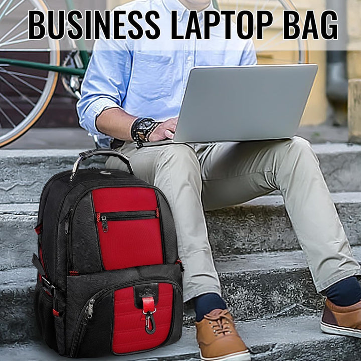 MATEIN Gross Laptop Rucksack Herren 17 Zoll, 17,3 Zoll Arbeit Wasserdicht Backpack Laptoptasche Reis