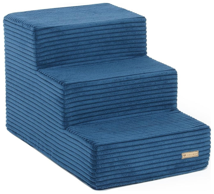 Hundetreppe mit 3 Stufen Katzentreppe Haustiertreppe Einstiegshilfe Schaumstoff (Farbe: dunkelblau (