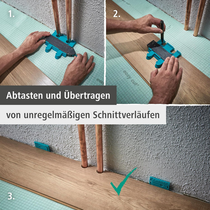 wolfcraft I Geling Set Laminat- und Designboden einpassen I 6976000 I Komplettset aus Universalwinke