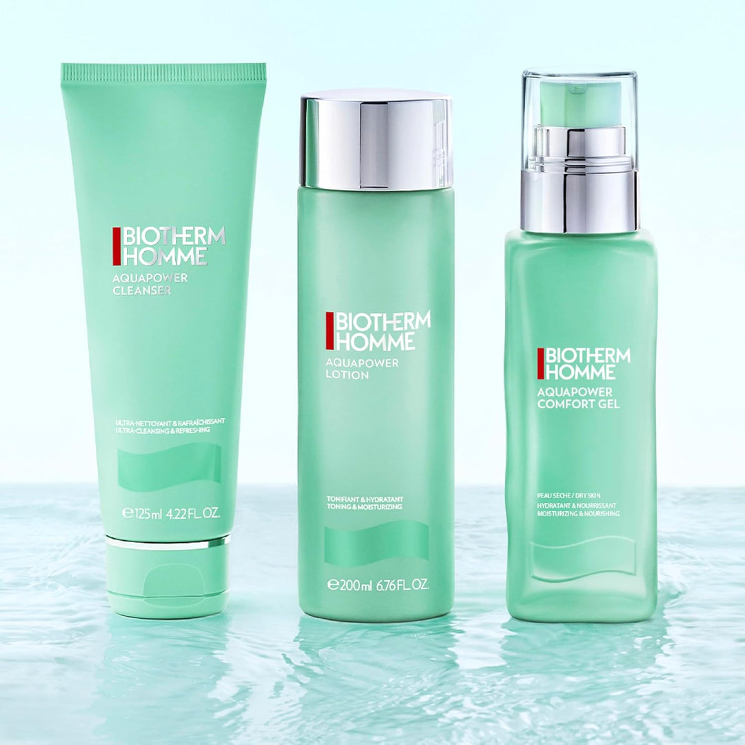 Biotherm Homme Aquapower Comfort Gel, mit Thermalplankton und Oligo-Mineralien, erfrischendes Gesich