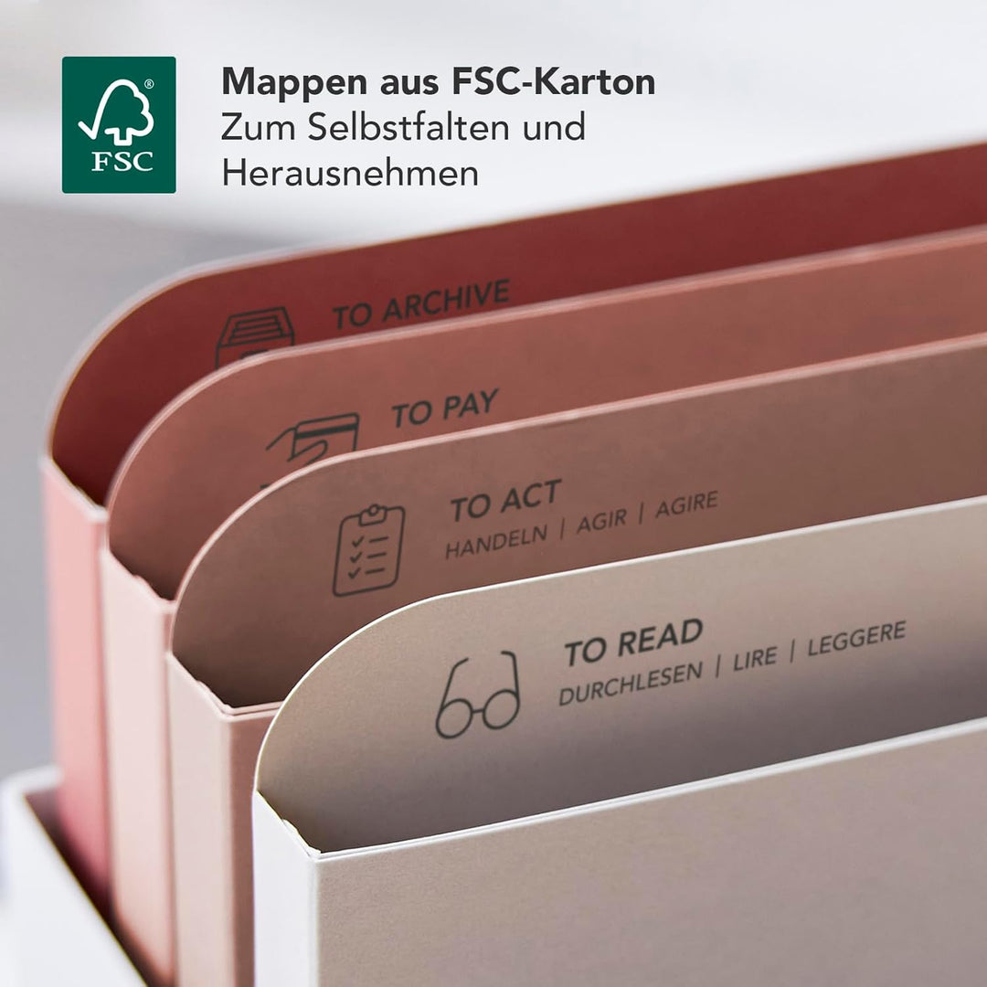 Rotho MyPaper Dokumentenablage, Schreibtisch-Organizer, Dokumentenhalter, Briefablage, Postfach, Pap
