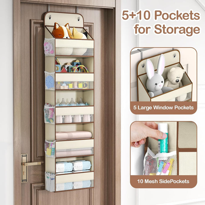 LAMU 5-Etagen Tür Organizer Hängend - Schwingungssicherer Schrank Organizer Hängend, Hintertür Aufbe