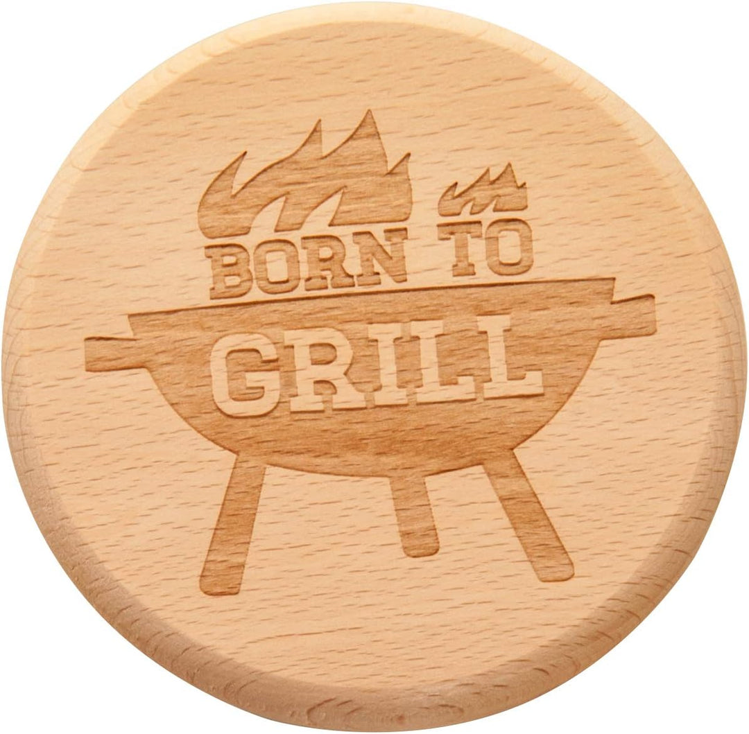 Spruchreif · Bierdeckel Holz · 2in1 Untersetzer und Deckel · 6er Set Glasabdecker inkl. Holz-Ständer