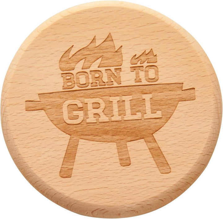 Spruchreif · Bierdeckel Holz · 2in1 Untersetzer und Deckel · 6er Set Glasabdecker inkl. Holz-Ständer
