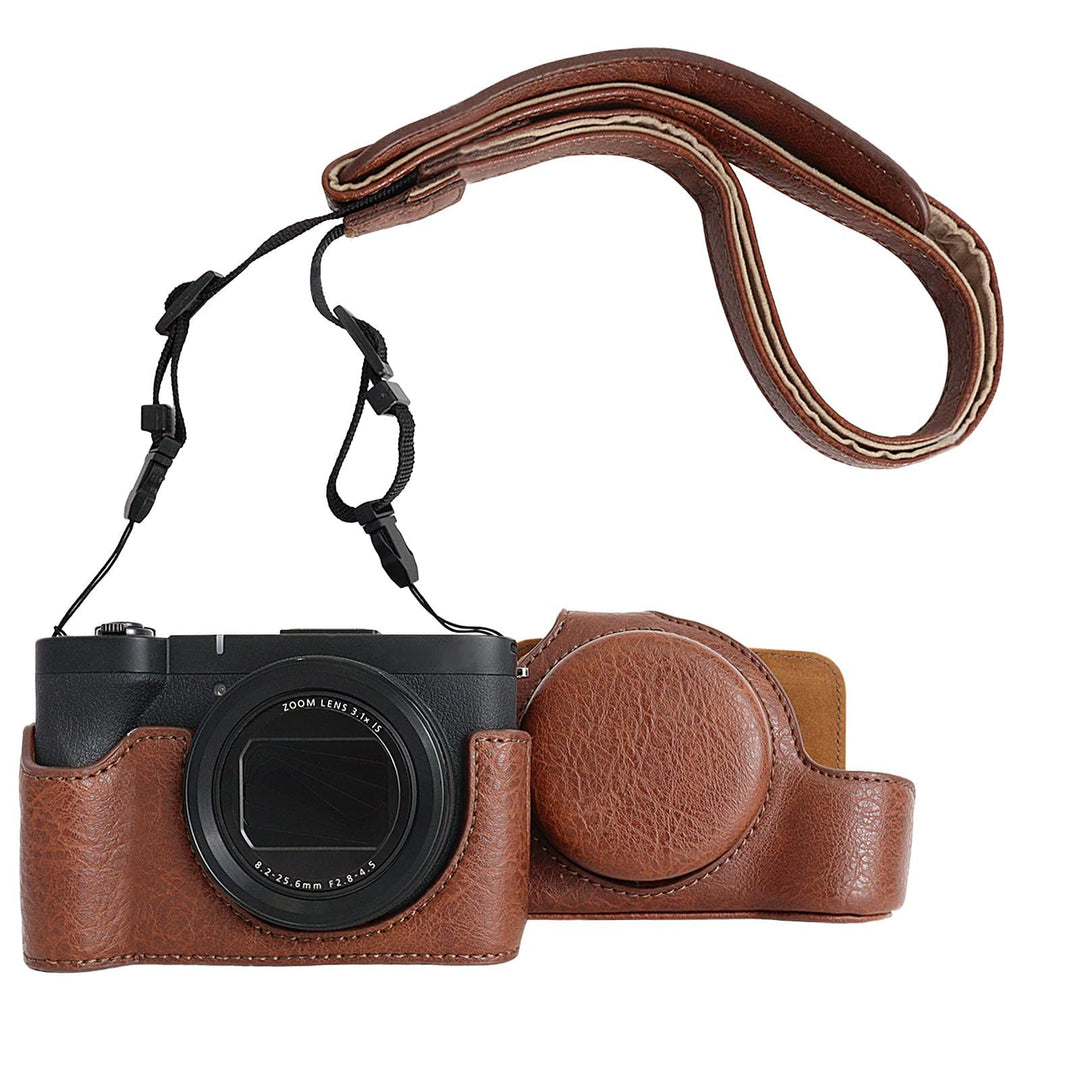 Rieibi Canon V1 Kameratasche, PU-Leder Kameratasche für Canon PowerShot V1 Kamera, abnehmbare Schutz
