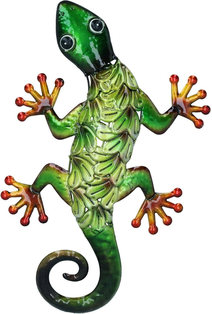 AB Tools Wandkunst, Gecko, Metallic-Grün, mit Haken zum Aufhängen