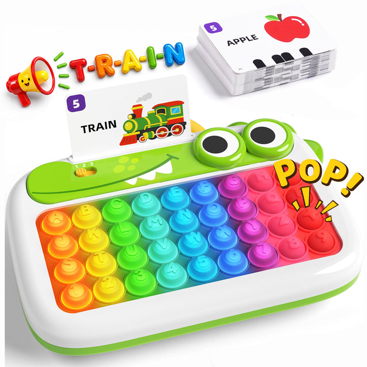Pop Lernspiel Spielzeug, Sensorische sprechende Lernkarten Kinder, Englisch