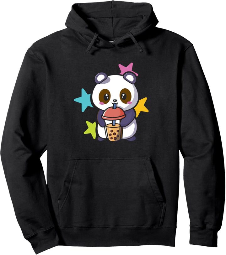 Cute Panda Drinking Boba | Perlmilchtee | Bubble Tea Pullover Hoodie