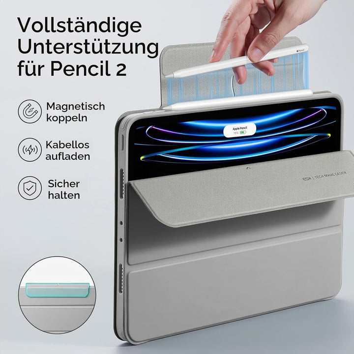 ESR für iPad Pro 11 Hülle Hybrid, iPad 11 Pro Hülle (2022/2021) mit Pencil Halter, Abnehmbare Magnet