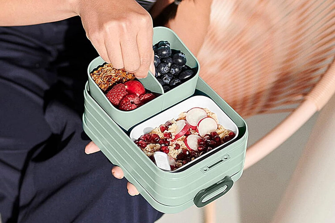 Mepal Bento Brotdose Midi Take A Break - mit Bento Box - Für 2 Sandwiches oder 4 Brotscheiben - Lunc