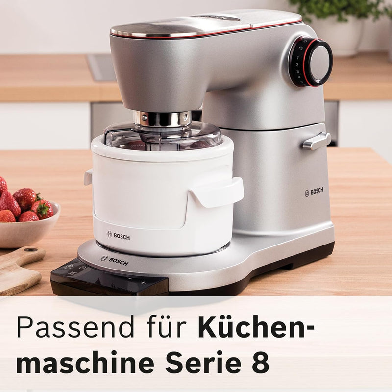 Bosch Eisbereiter, MUZ9EB1, 550ml Eis, selbstgemachtes Eis, Sorbet und Frozen Yoghurt, weiss, passen