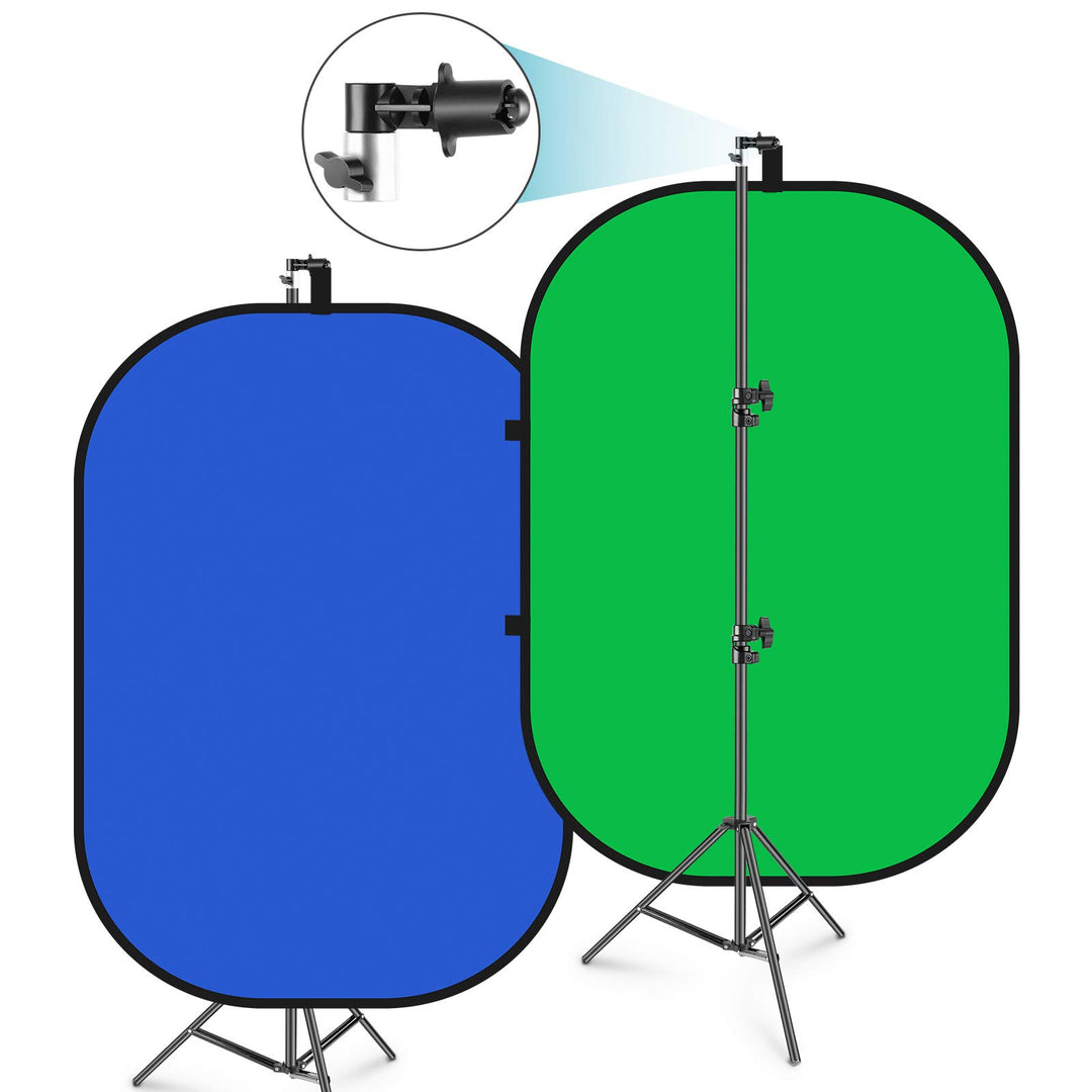 Neewer 150x200cm Chromakey Blau-Grün Hintergrund mit Stativset: 2-in-1 Aufklapp Soft Diffusor mit um