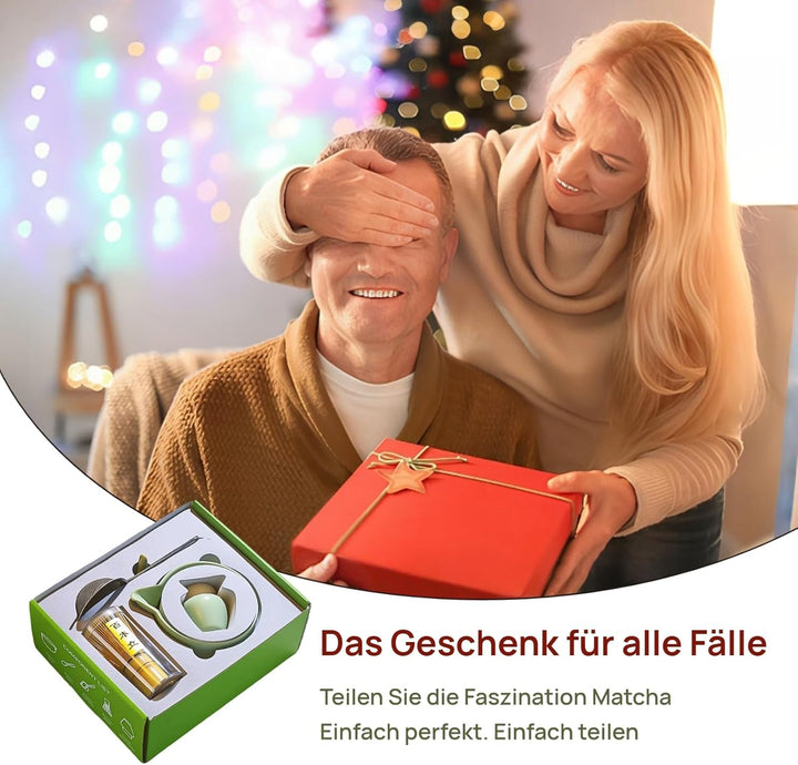 Matcha Set 7-tlg, Hellgrün Matcha Schale aus Keramik mit Matcha Besen aus Bambus und Besenhalter, Si