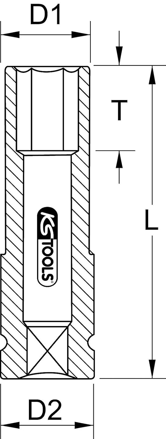 KS Tools 515.0622 SlimPOWER Alu-Felgen Kraft-Stecknuss-Satz, extra lang, 3-tlg., 1/2", 17, 19, 21mm