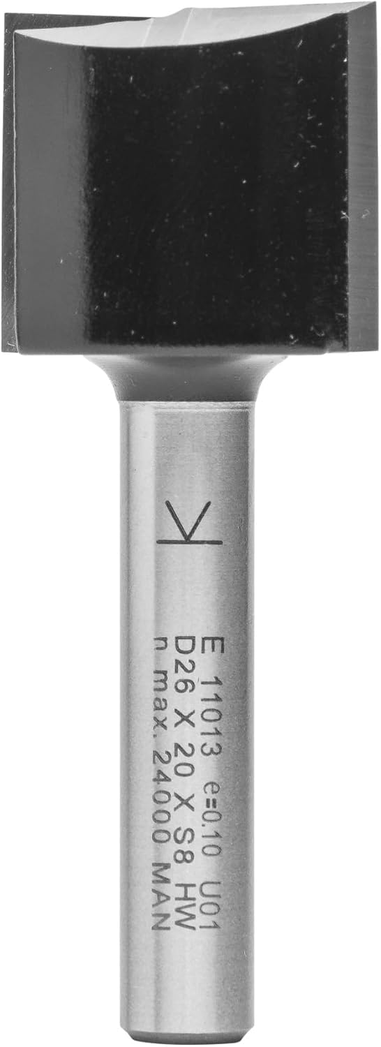 ENT 11013 Nutfräser HW, Schaft (S) 8 mm, Durchmesser (D) 26 mm, NL 20 mm, SL 32 mm, GL 60 mm, mit Ha